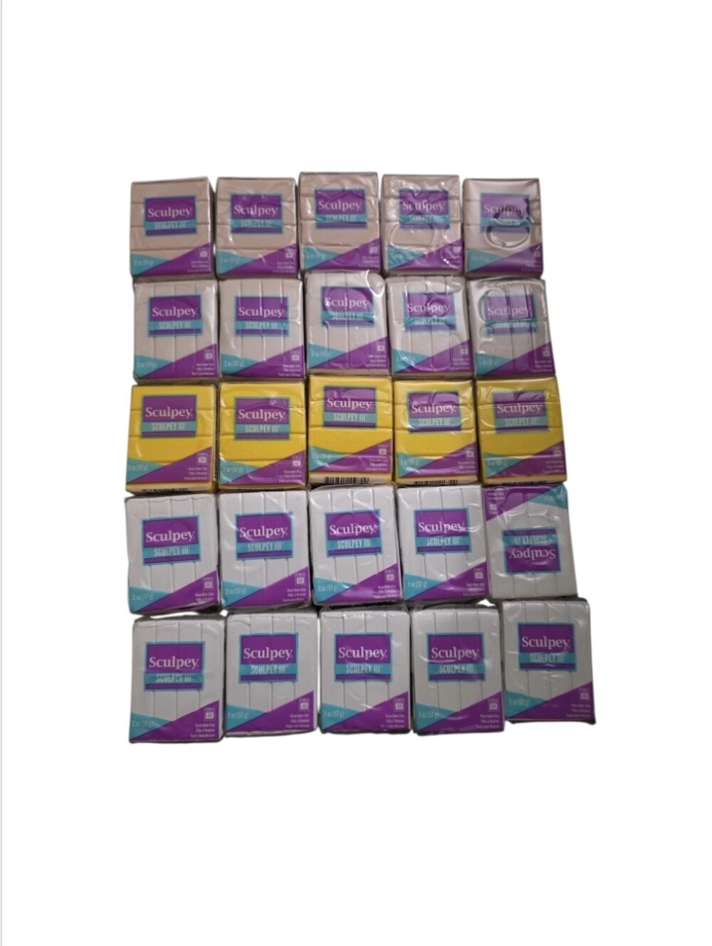 Lot of 25 Sculpey III Polymer Clay Blocks 2 oz each Multicolor New